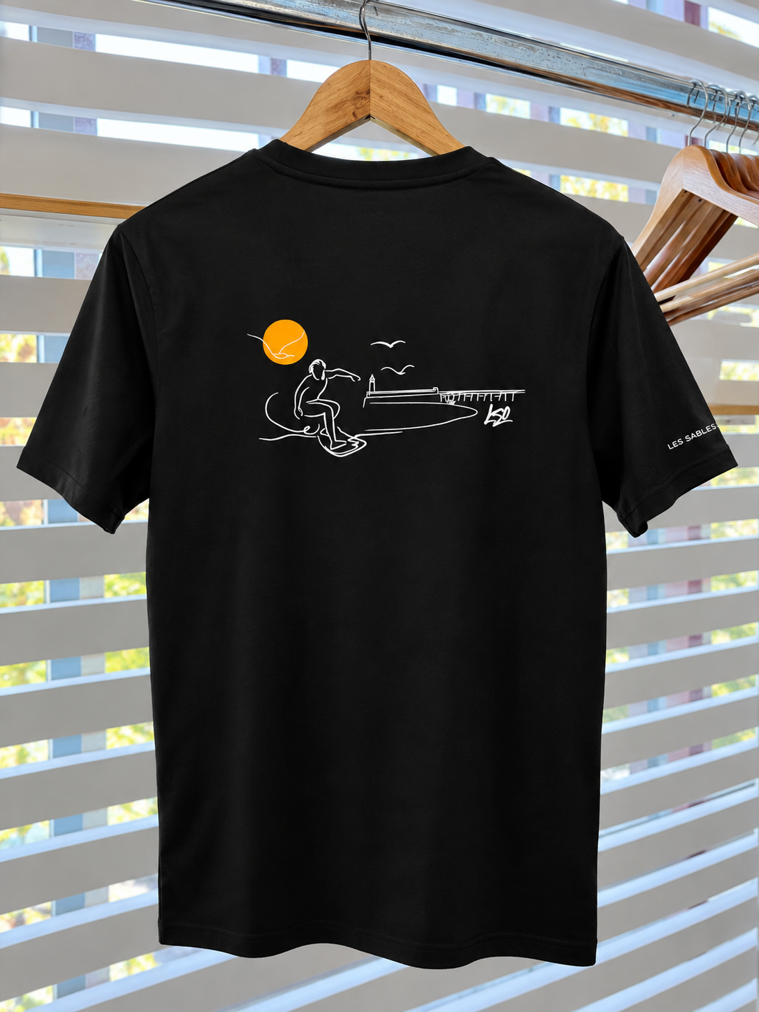 T-shirt surfeur mixte noir
