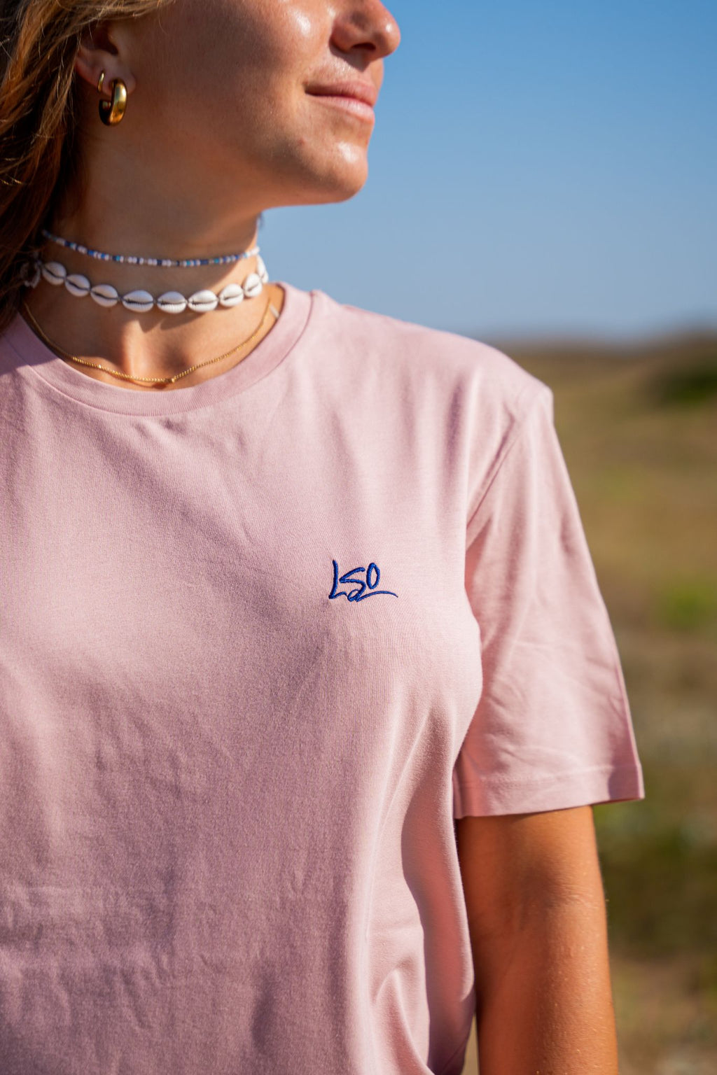 T-Shirt col rond mixte pendule rose