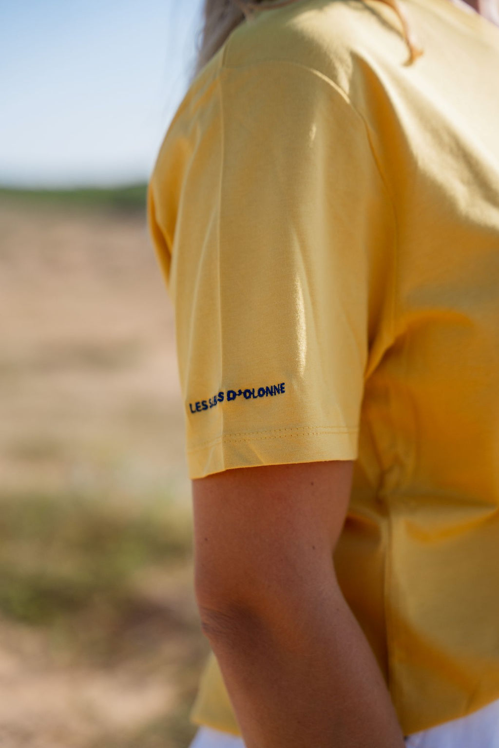 T-Shirt col rond mixte surfeur sun yellow