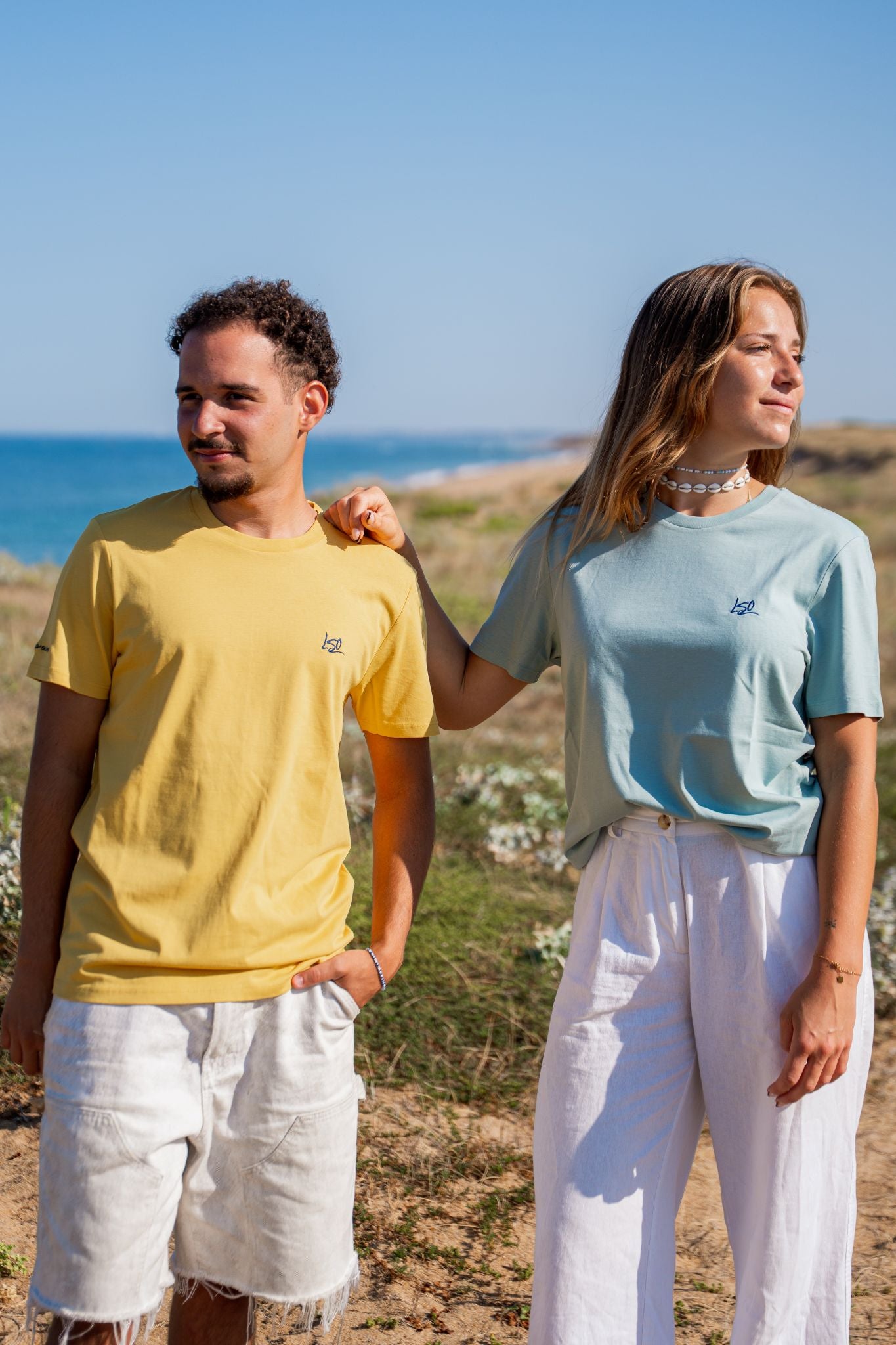 T-Shirt col rond mixte surfeur jade green
