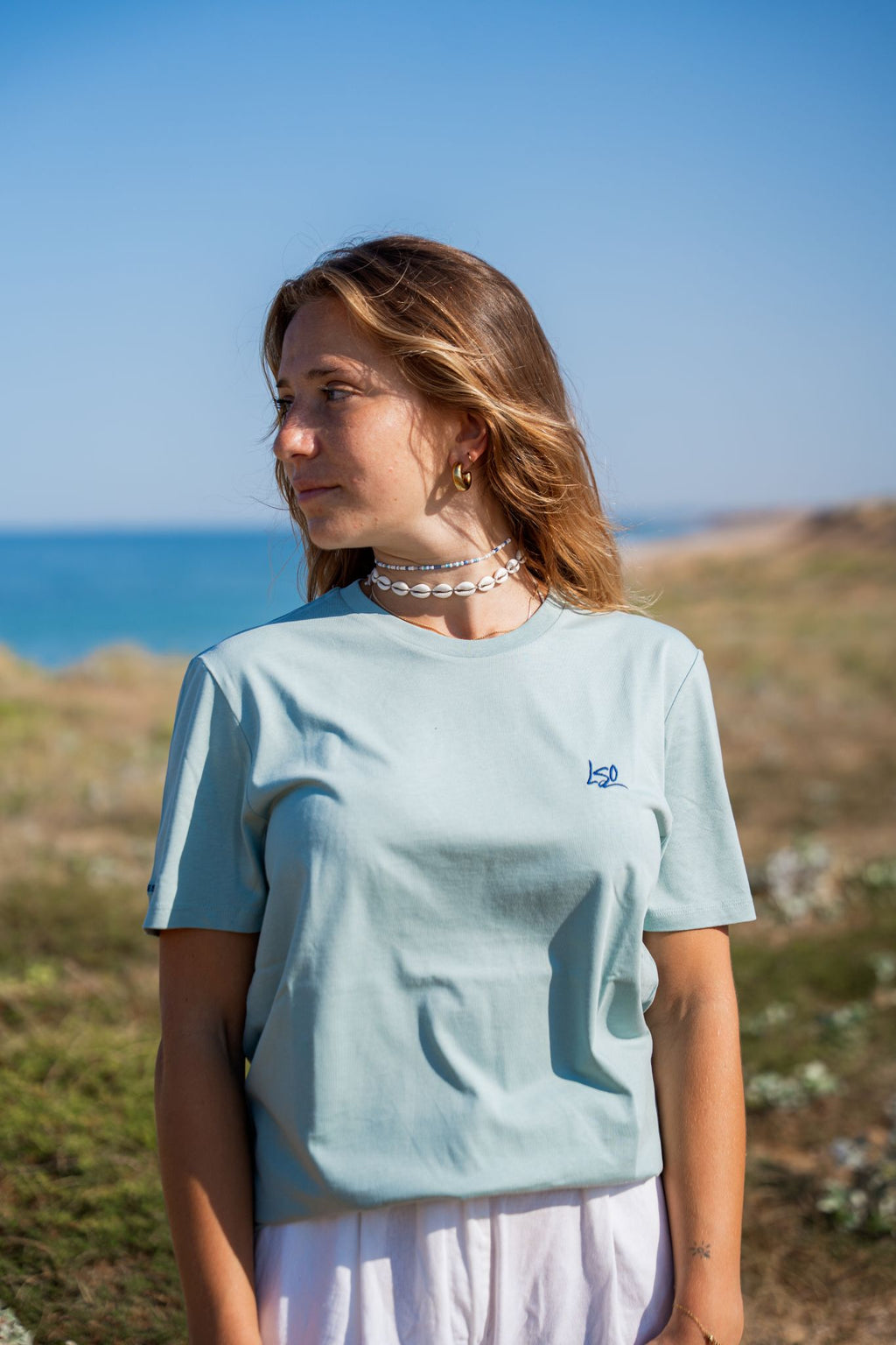 T-SHIRT COL ROND UNISEXE PENDULE JADE GREEN