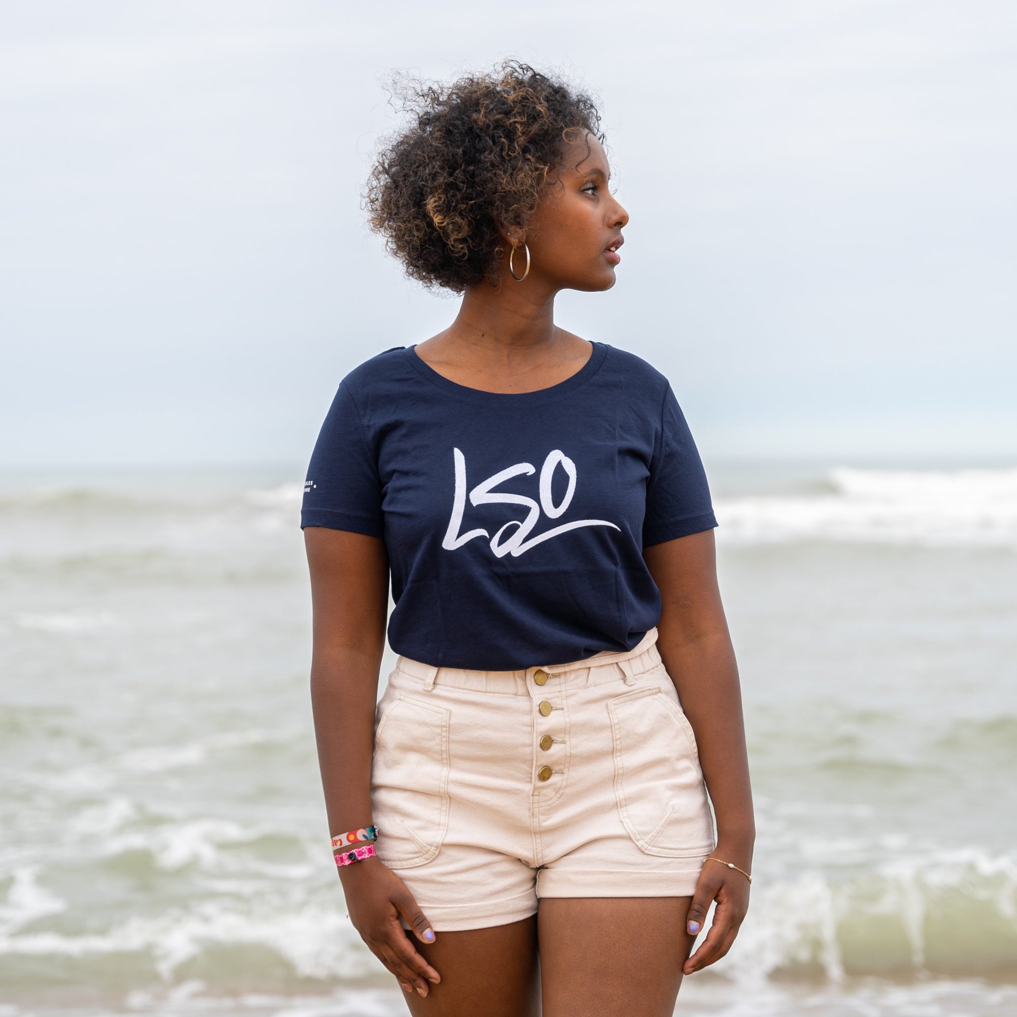 T-shirt LSO femme logo perlé