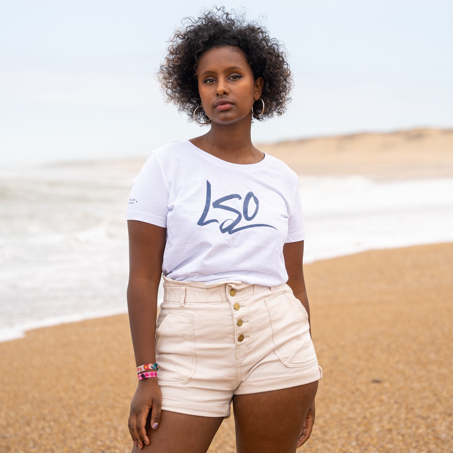 T-shirt LSO femme logo perlé